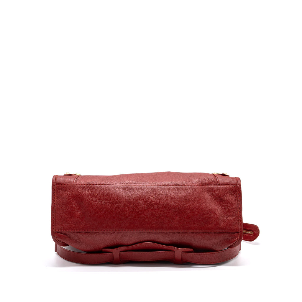 BALENCIAGA CITY BAG LEATHER RED LGHW