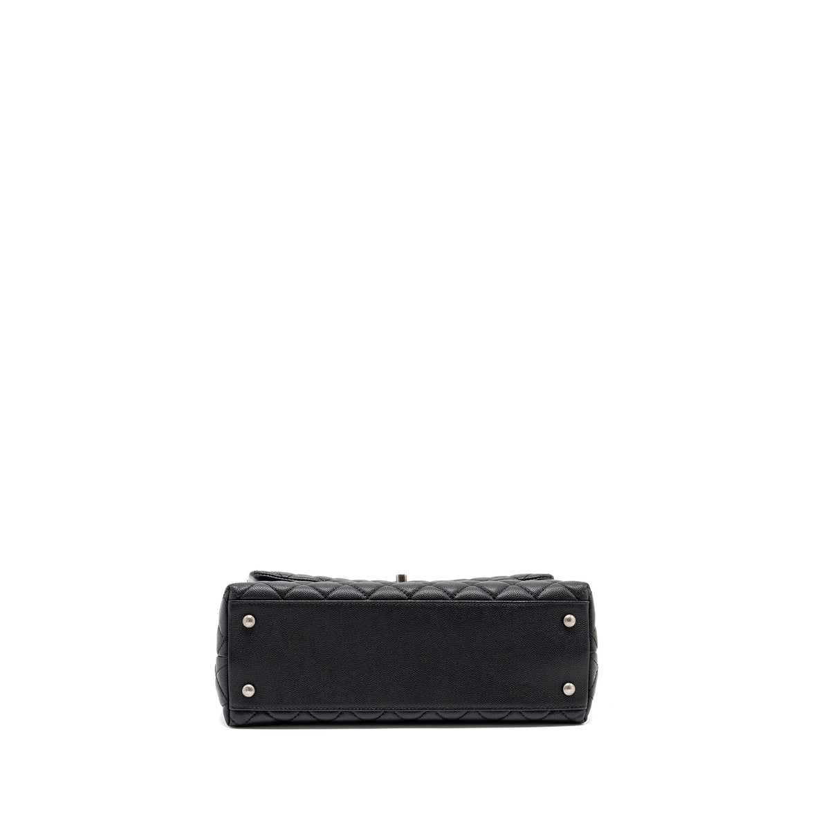 CHANEL MEDIUM COCO HANDLE CAVIAR / LIZARD HANDLE BLACK RUTHENIUM HARDWARE