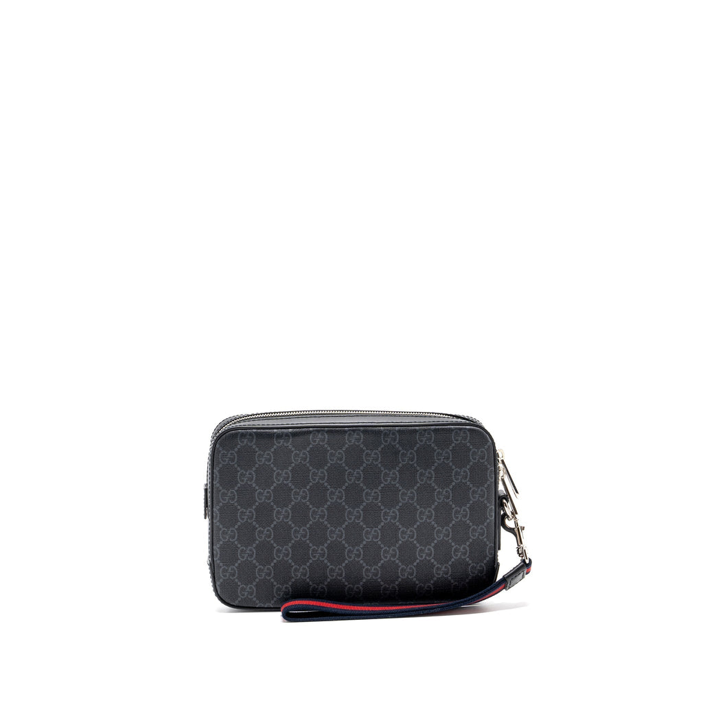 GUCCI CLUTCH GG SUPREME CANVAS BLACK SHW