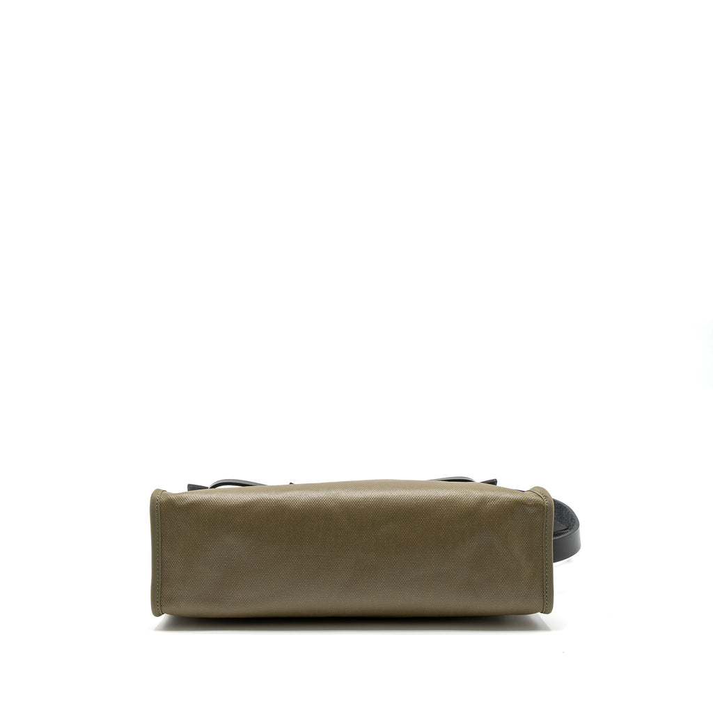 HERMES HERBAG 31 ZIP BAG TOLIE H BERLINE CANVAS/VACHE HUNTER LICHEN/ECRU-BEIGE/BLACK GHW