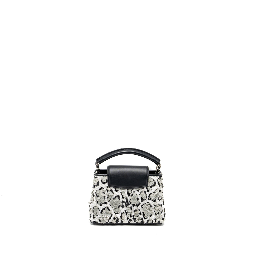 LOUIS VUITTON CAPUCINES MINI LIMITED EDITION SUQUIN / LEATHER MULTICOLOUR BLACK SHW