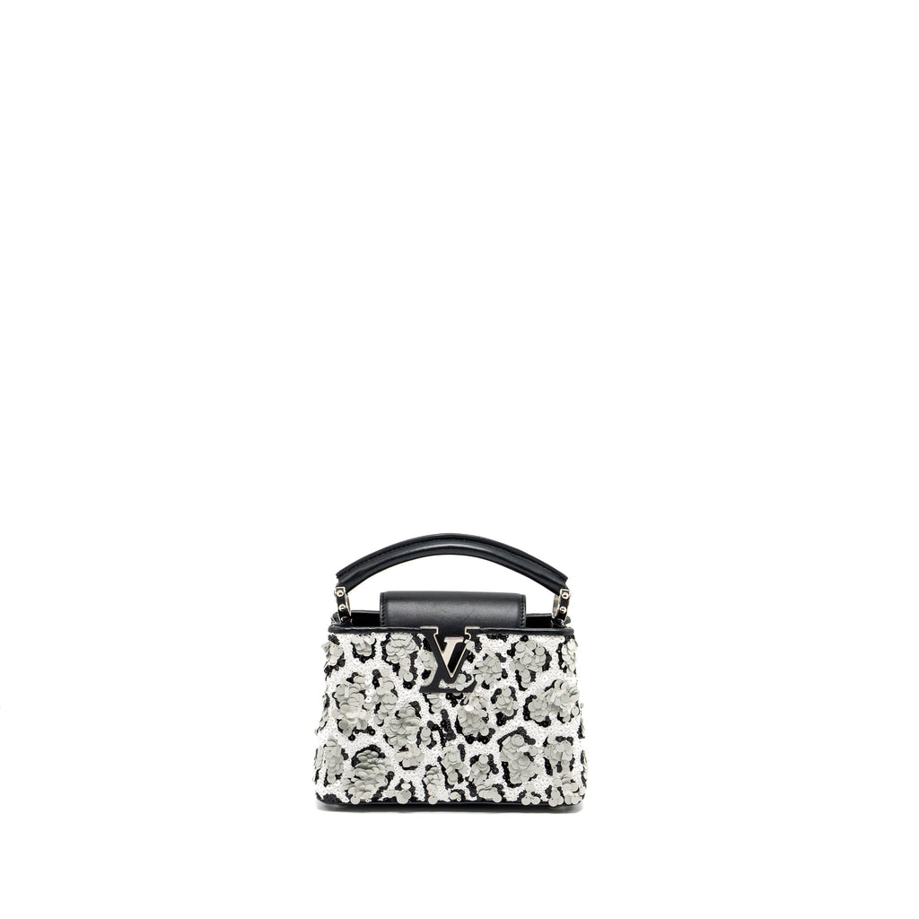 LOUIS VUITTON CAPUCINES MINI LIMITED EDITION SUQUIN / LEATHER MULTICOLOUR BLACK SHW