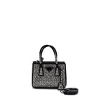 PRADA GALLERIA SATIN MINI BAG WITH CRYSTAL BLACK SHW