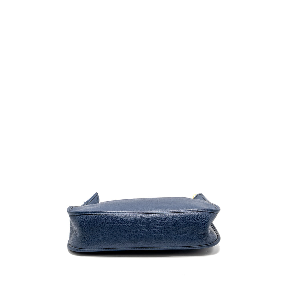 Hermes Evelyne 33 Leather Blue GHW