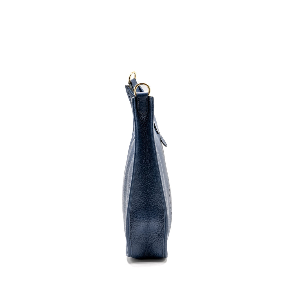 Hermes Evelyne 33 Leather Blue GHW