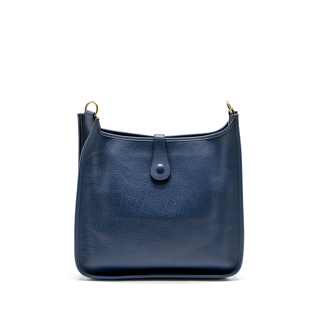 Hermes Evelyne 33 Leather Blue GHW