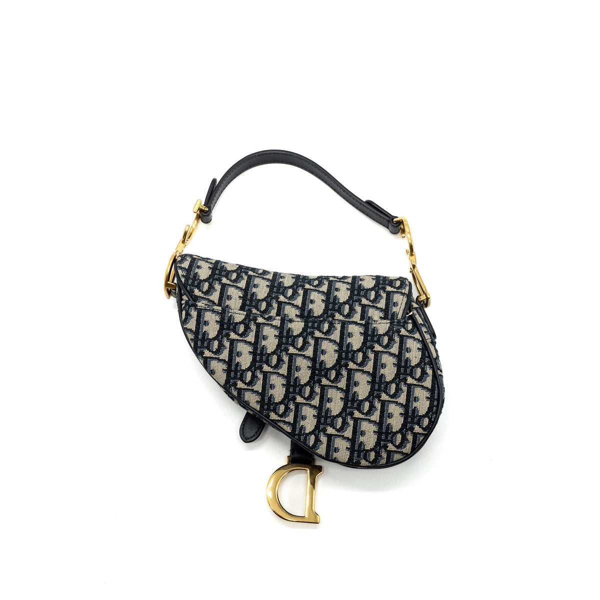 DIOR MINI SADDLE BAG BLUE OBLIQUE JACQUARD GHW