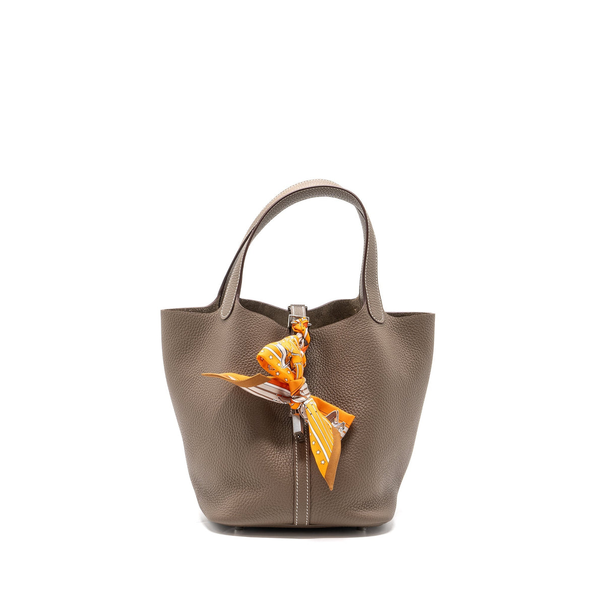 Hermes Picotin 22 Lock Bag Clemence Etoupe SHW