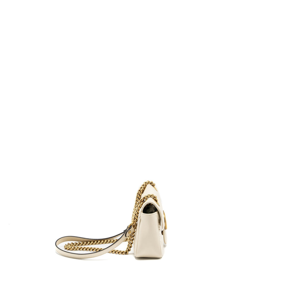 GUCCI MINI MARMONT BAG CALFSKIN WHITE GHW