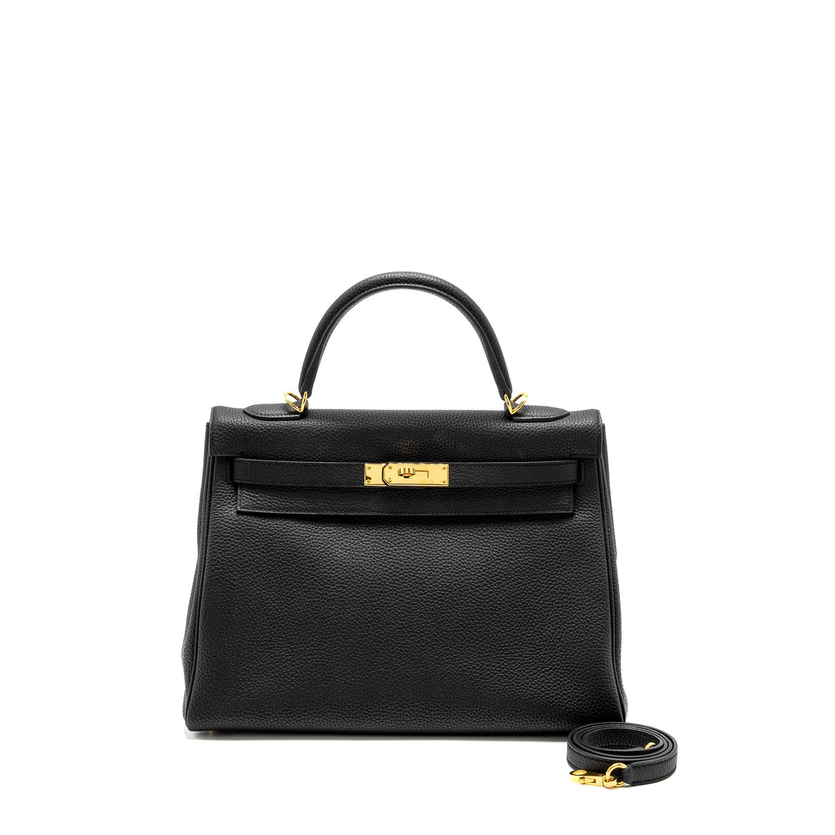 Hermes Kelly 32 Togo Black GHW