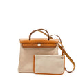 HERMES HERBAG 31 ZIP BAG TOILE CRISS VIKING/VACHE HUNTER LEATHER ECRU-BEIGE-NATURE/NATURE SHW
