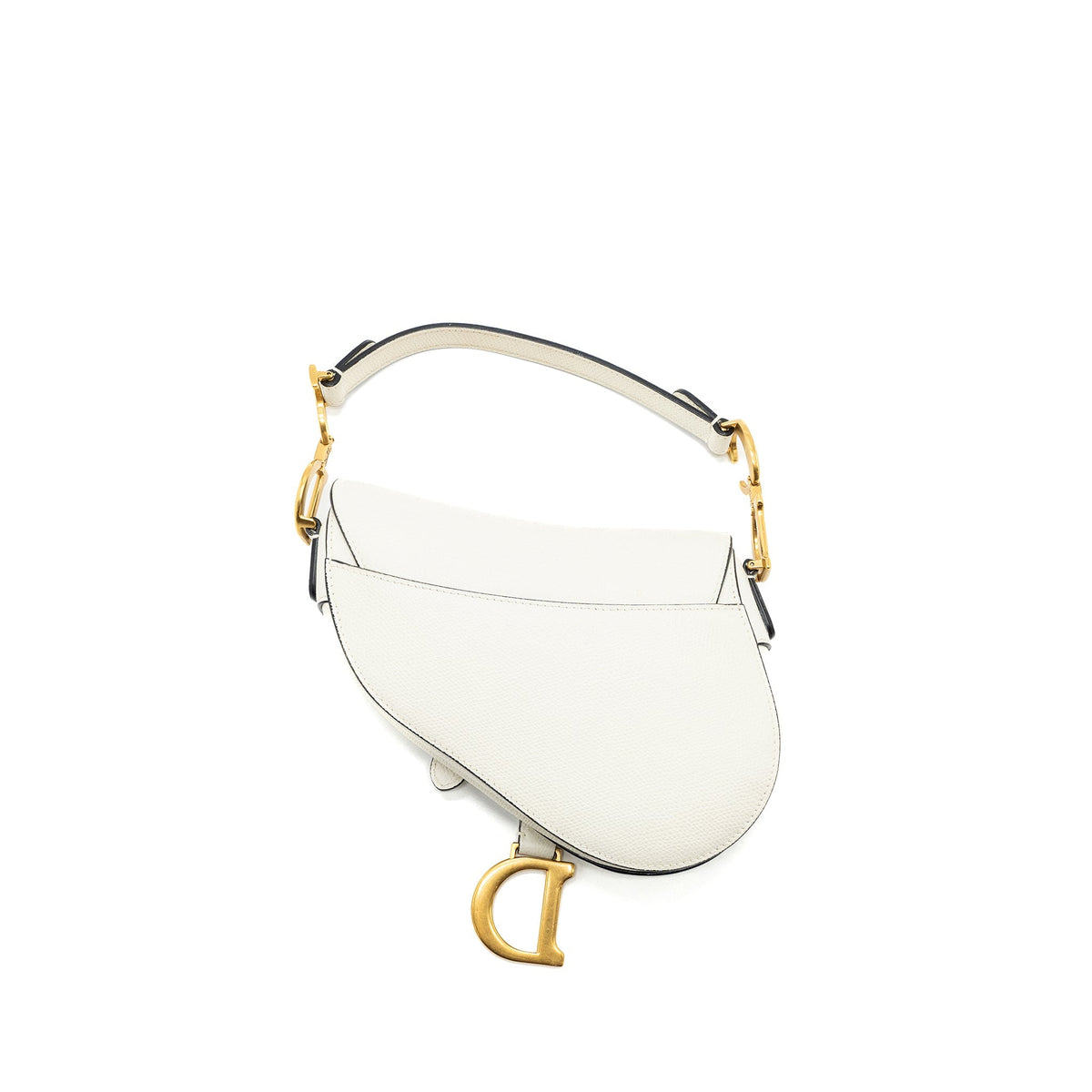 DIOR MINI SADDLE BAG CALFSKIN WHITE GHW