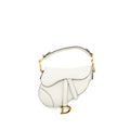 DIOR MINI SADDLE BAG CALFSKIN WHITE GHW