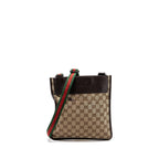 GUCCI MESSENGER BAG GG SUPREME CANVAS/LEATHER BROWN/GREEN/RED SHW
