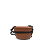 LOEWE SMALL GATE BAG CALFSKIN/TWEED TAN GHW