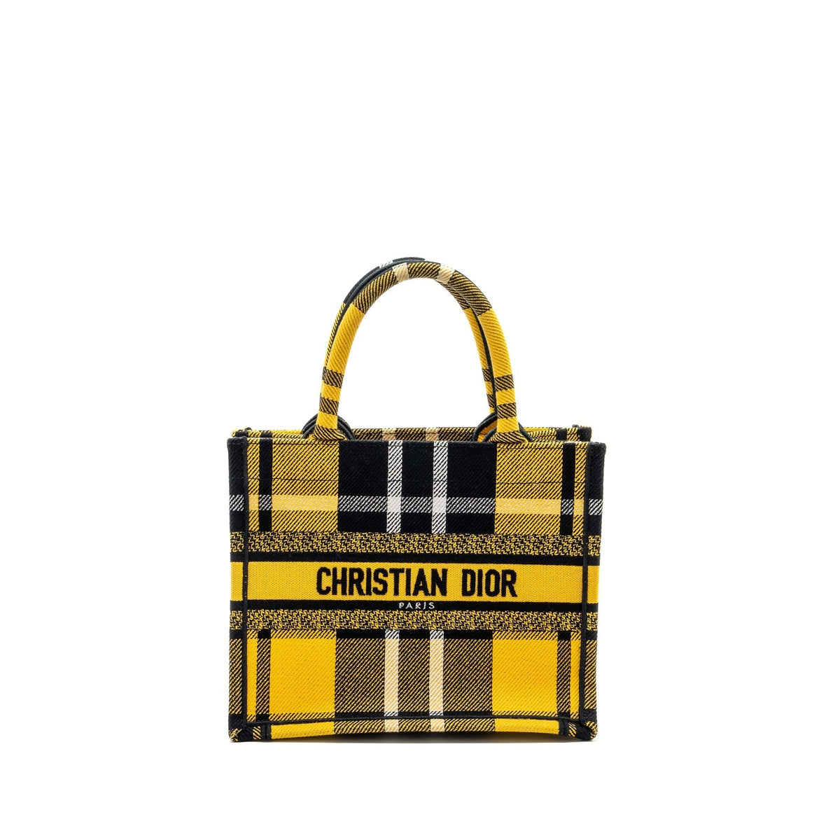 DIOR SMALL BOOK TOTE CANVAS YELLOW / BLACK