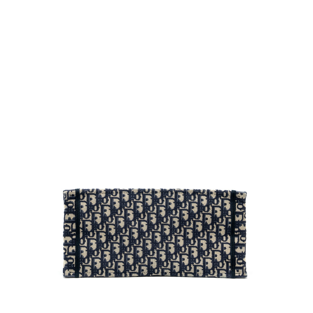 DIOR MEDIUM BOOK TOTE BLUE DIOR OBLIQUE EMBROIDERY