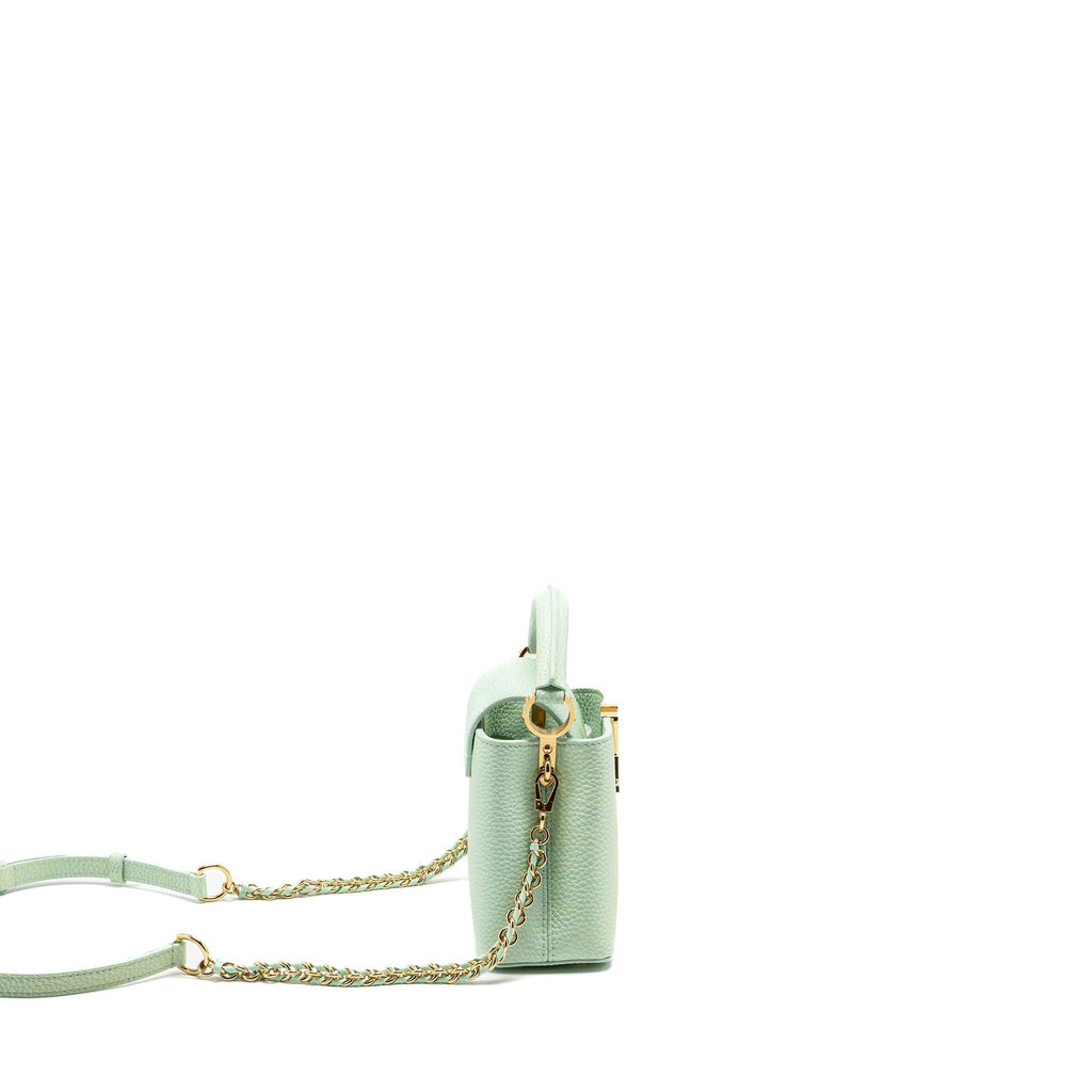 LOUIS VUITTON MINI CAPUCINES CALFSKIN IRIDESCENT GREEN LGHW