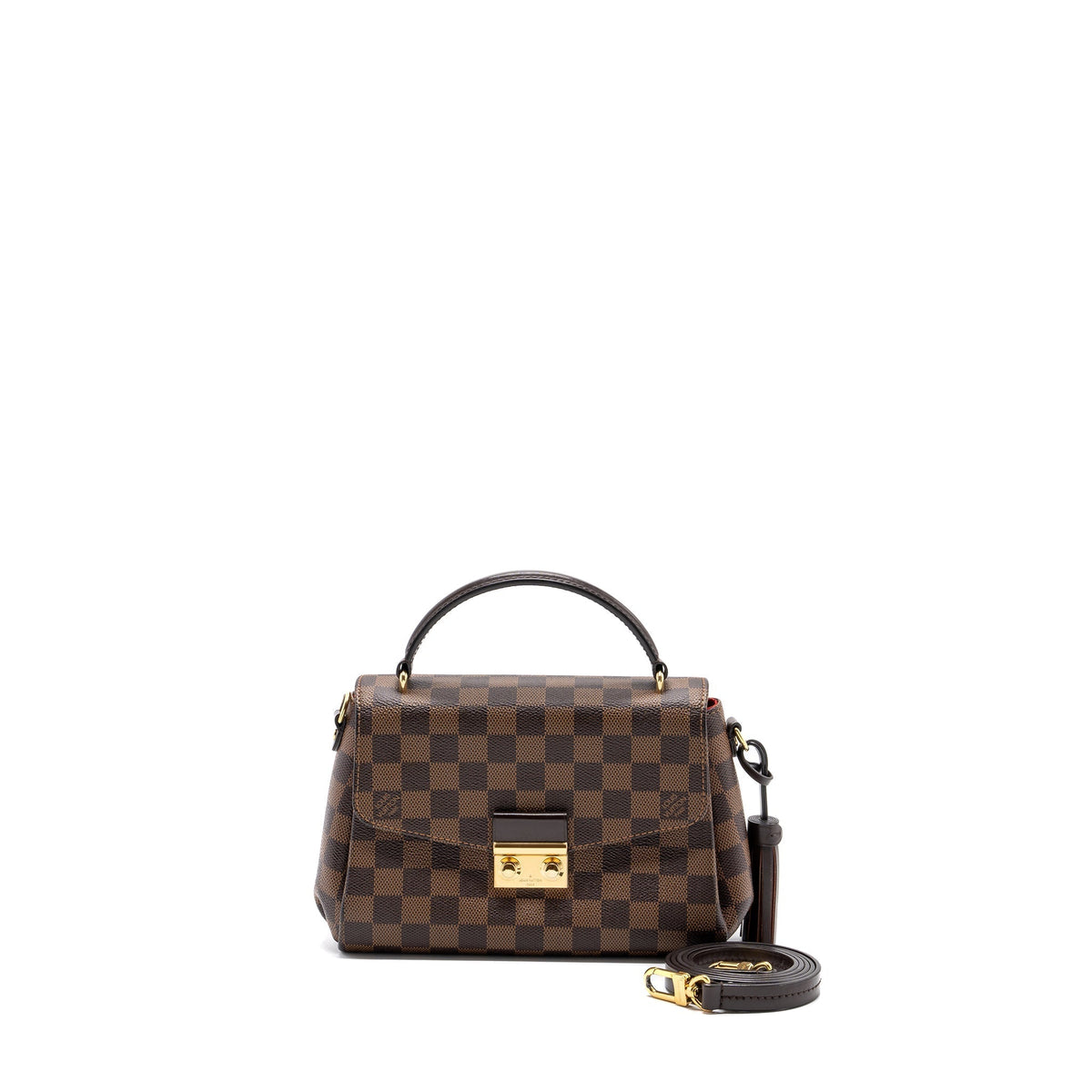 LOUIS VUITTON CROISETTE BAG DAMIER EBENE CANVAS GHW