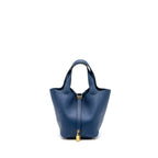 HERMES PICOTIN 18 CLEMENCE DEEP BLUE GHW