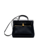 Hermes herbag 31 zip bag canvas / hunter leather black GHW