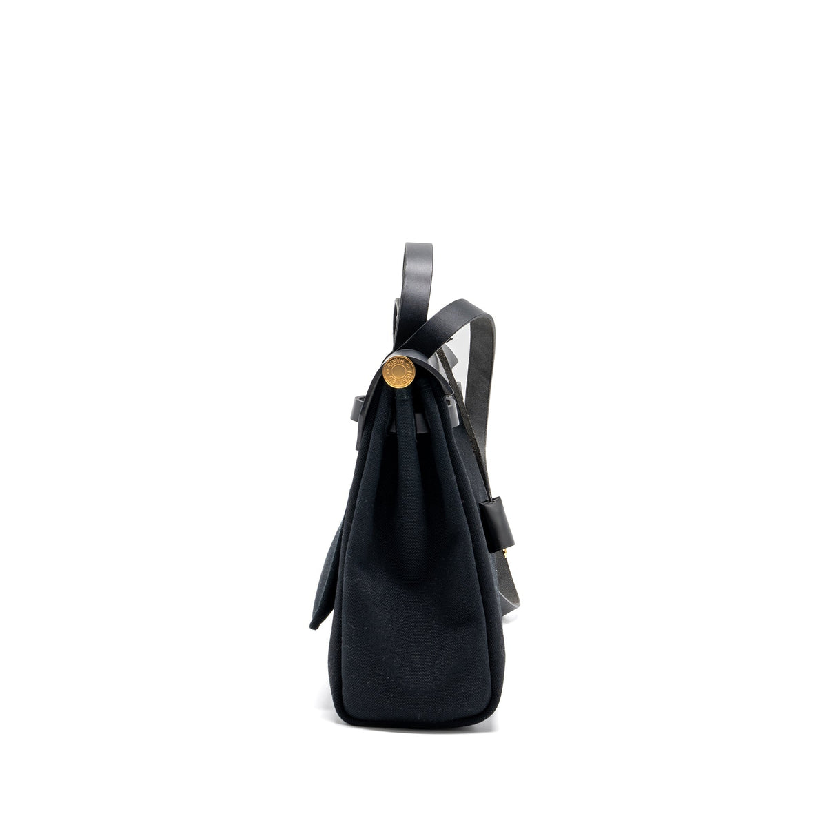 Hermes herbag 31 zip bag canvas / hunter leather black GHW
