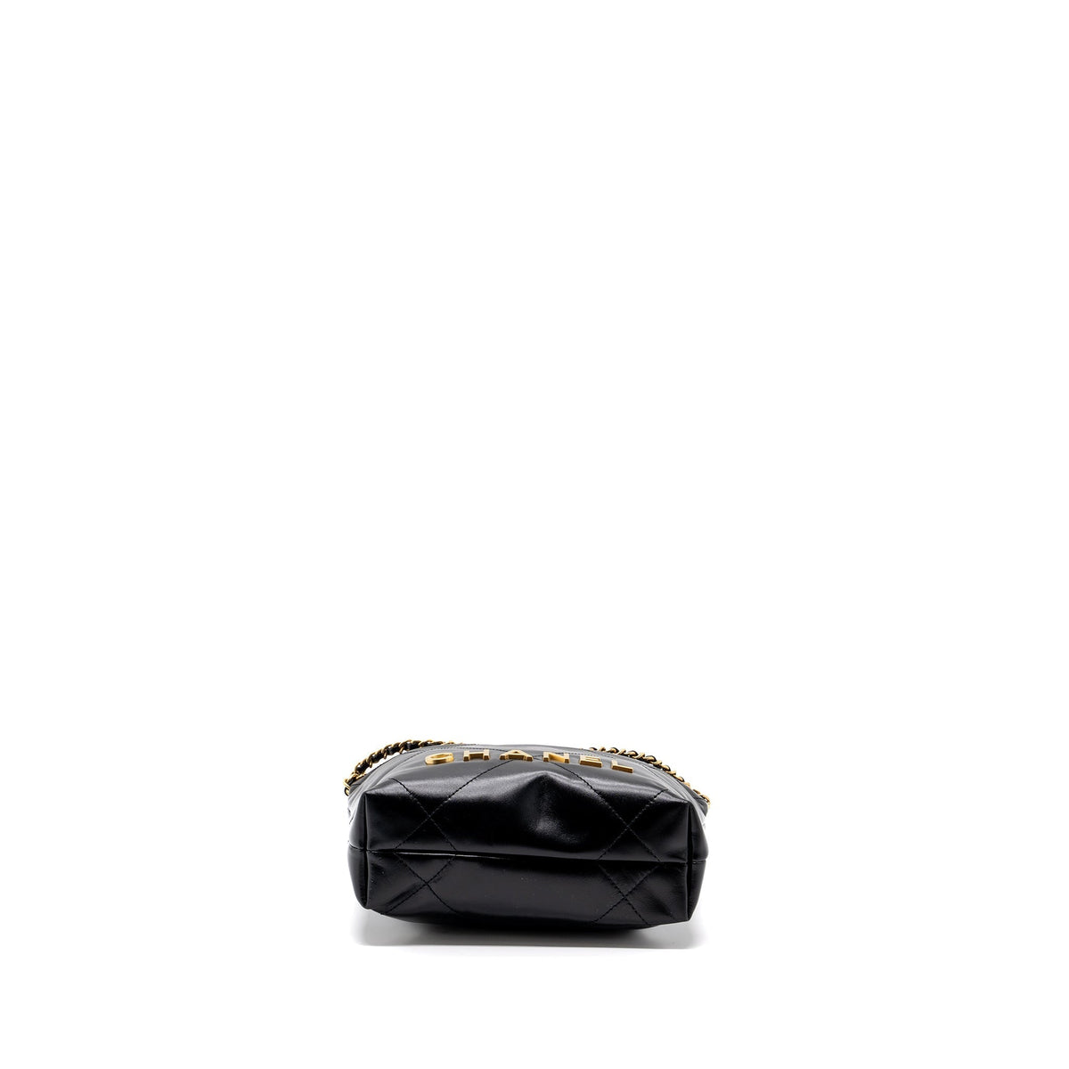 CHANEL MINI 22 BAG SHINY CALFSKIN BLACK GHW (MICROCHIP)