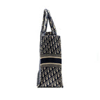 DIOR LARGE BOOK TOTE BLUE DIOR OBLIQUE EMBROIDERY