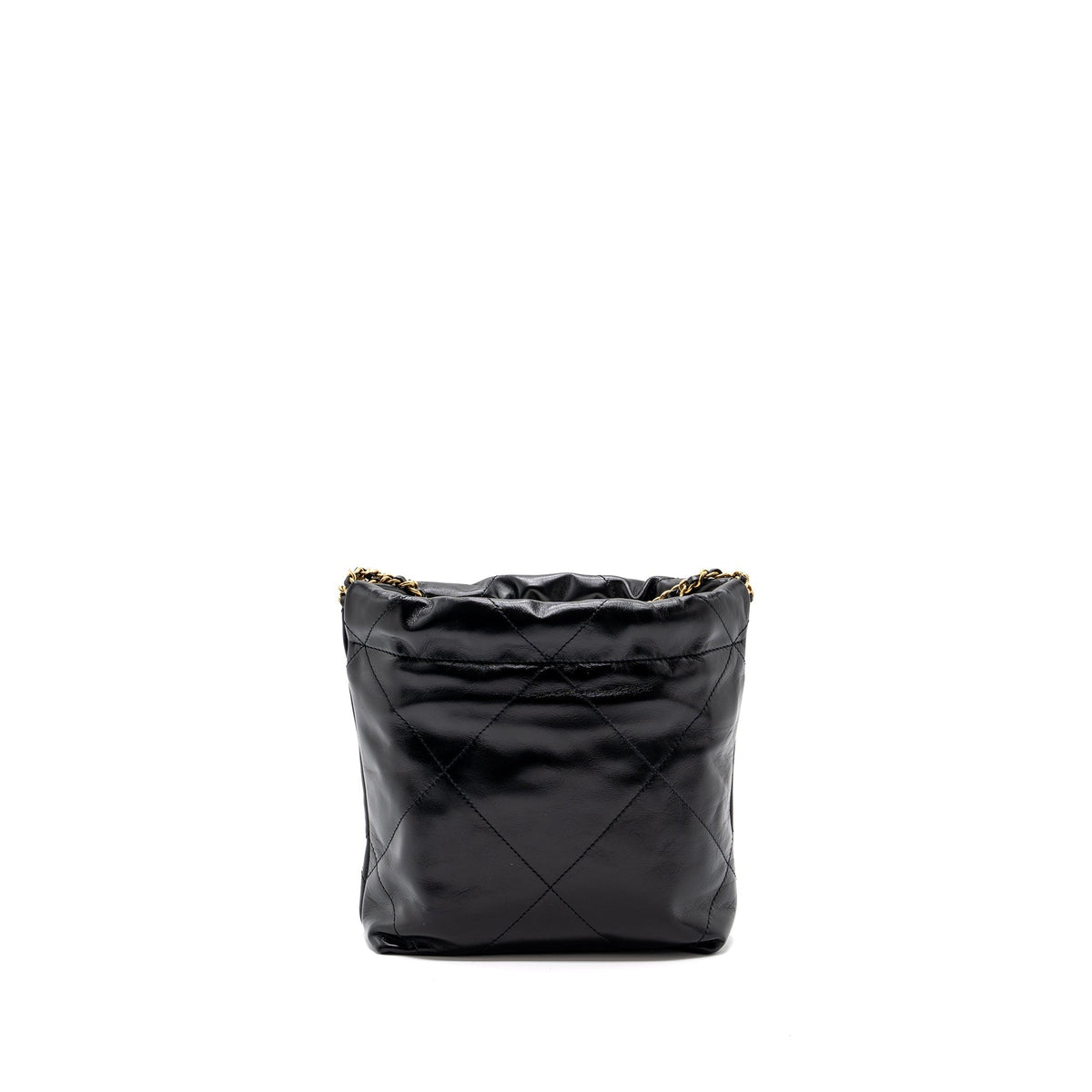 CHANEL MINI 22 BAG SHINY CALFSKIN BLACK GHW (MICROCHIP)