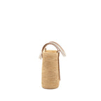 LOEWE SMALL SQUARE BASKET BAG RAFFIA/CALFSKIN WHITE SHW