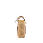 LOEWE SMALL SQUARE BASKET BAG RAFFIA/CALFSKIN WHITE SHW