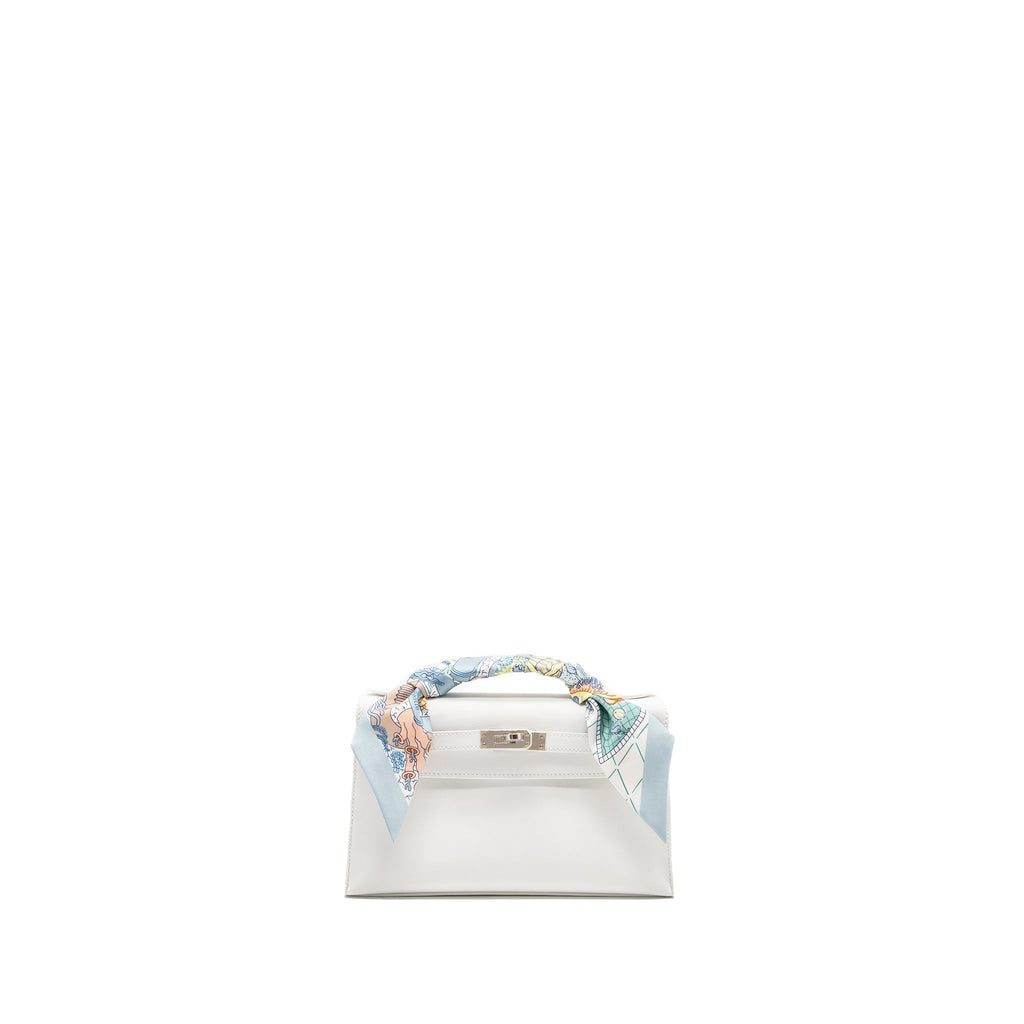 HERMES KELLY POCHETTE SWIFT NEW WHITE SHW