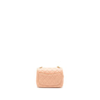 CHANEL PEARL CRUSH MINI SQUARE FLAP BAG LAMBSKIN LIGHT PINK GHW (MICROCHIP)