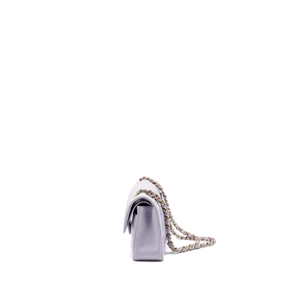 CHANEL SMALL CLASSIC DOUBLE FLAP BAG LAMBSKIN LIGHT PURPLE LGHW(MICROCHIP)
