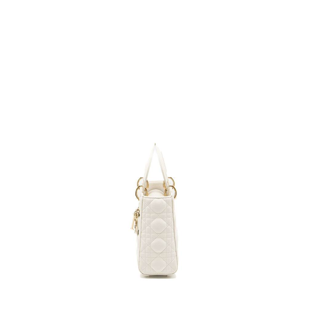 DIOR SMALL LADY MY ABCDIOR LAMBSKIN WHITE LGHW