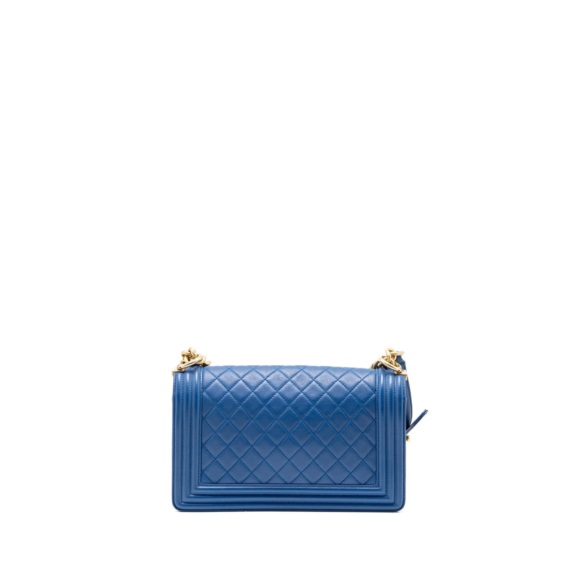 CHANEL MEDIUM BOY BAG CALFSKIN BLUE GHW
