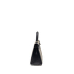 Hermes Kelly 25 sellier Toile Quadrille /swift black-blanc-desert / black SHW
