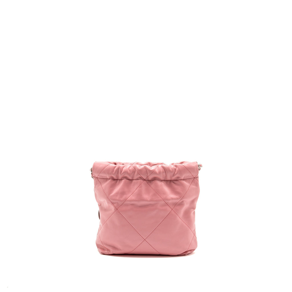 Chanel MINI 22 BAG SHINY CALFSKIN Pink SHW (Microchip)