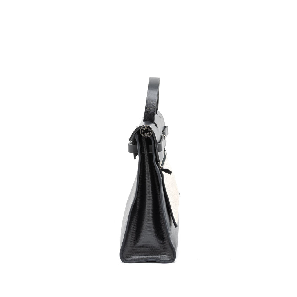 HERMES HERBAG 31 BERLINE CANVAS/VACHE HUNTER BLACK SHW