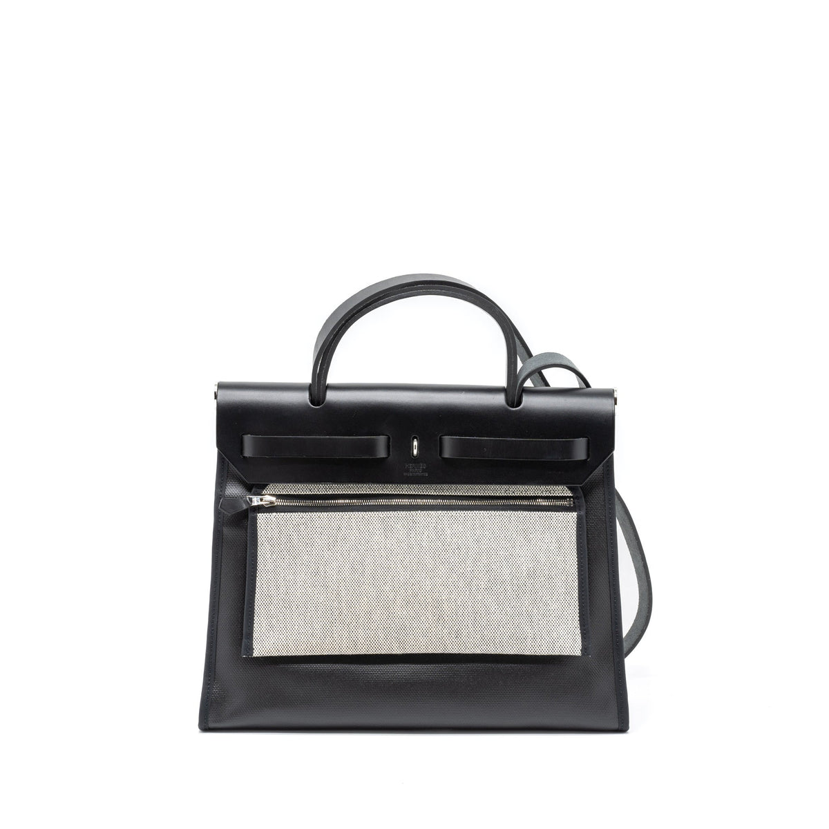 HERMES HERBAG 31 BERLINE CANVAS/VACHE HUNTER BLACK SHW