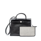 HERMES HERBAG 31 BERLINE CANVAS/VACHE HUNTER BLACK SHW