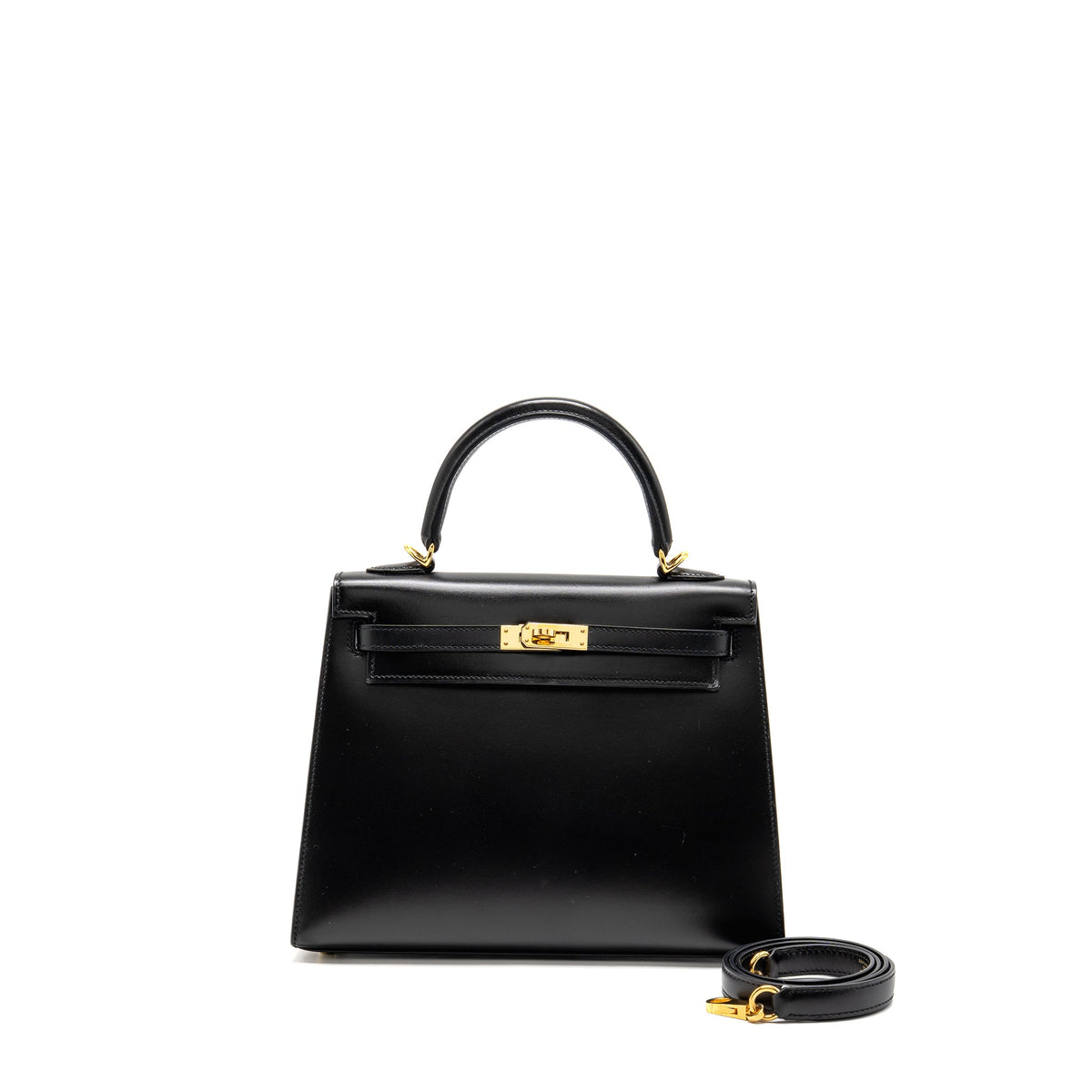 Hermes Kelly 25 Box Black GHW