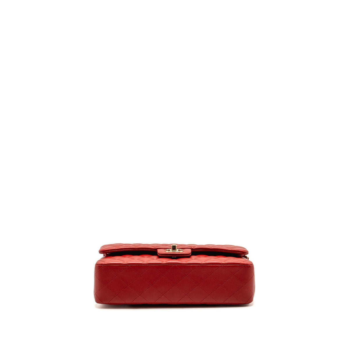 CHANEL MEDIUM CLASSIC DOUBLE FLAP BAG LAMBSKIN RED LGHW
