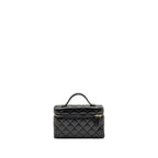 CHANEL 25P CC TOP HANDLE VANITY WITH CHAIN CAVIAR BLACK LGHW (MICROCHIP)
