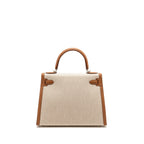 Hermes Kelly 28 Toile H/Swift Ecru/Gold SHW