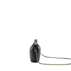 CHANEL 25C DETAIL LOGO QUILTED HOBO BAG CAVIAR BLACK GHW (MICROCHIP)