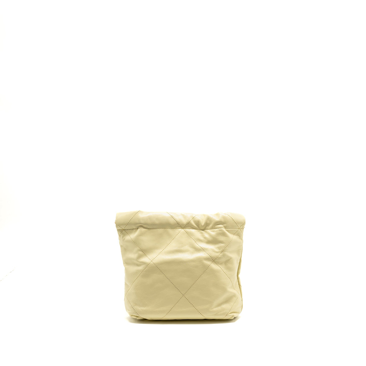 Chanel Mini 22 Bag Shiny Calfskin Light Yellow GHW (Microchip)