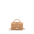 CHANEL TOP HANDLE MINI RECTANGULAR LAMBSKIN BEIGE LGHW (MICROCHIP)