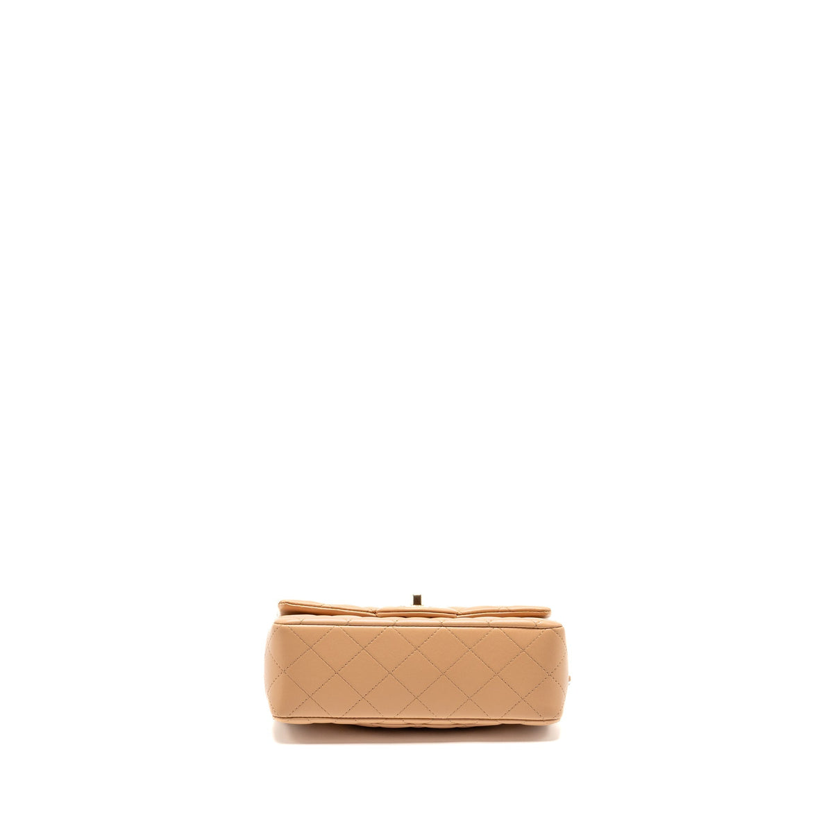 CHANEL TOP HANDLE MINI RECTANGULAR LAMBSKIN BEIGE LGHW (MICROCHIP)