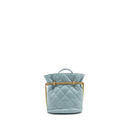 Chanel Enamel CC Bucket Bag Lambskin Light Blue GHW (Microchip)